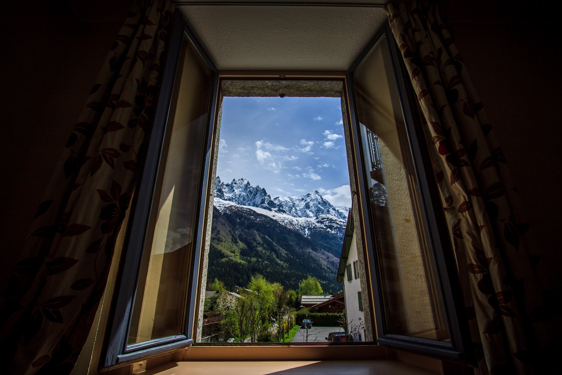 Mountain view from hotel window